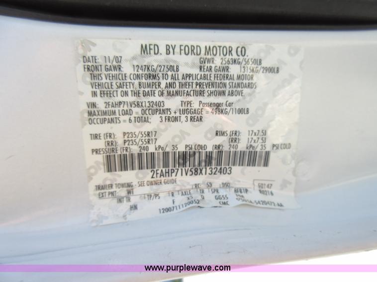 image for item I6450 2008 Ford Crown Victoria Police Interceptor