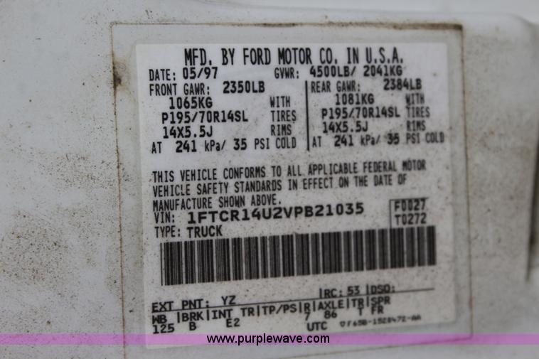 image for item J3629 1997 Ford Ranger SuperCab pickup truck