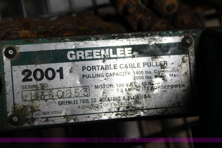 image for item J3743 Greenlee cable puller