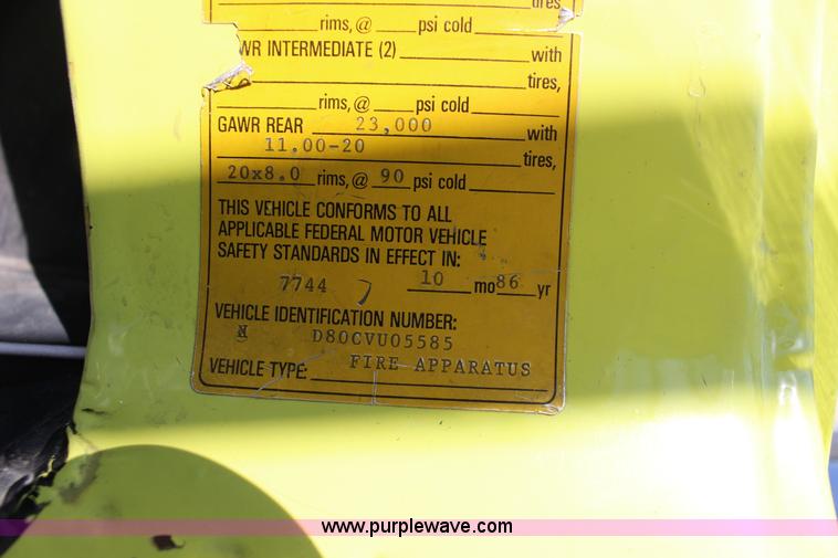 image for item K1177 1974 Ford 8000 ladder fire truck