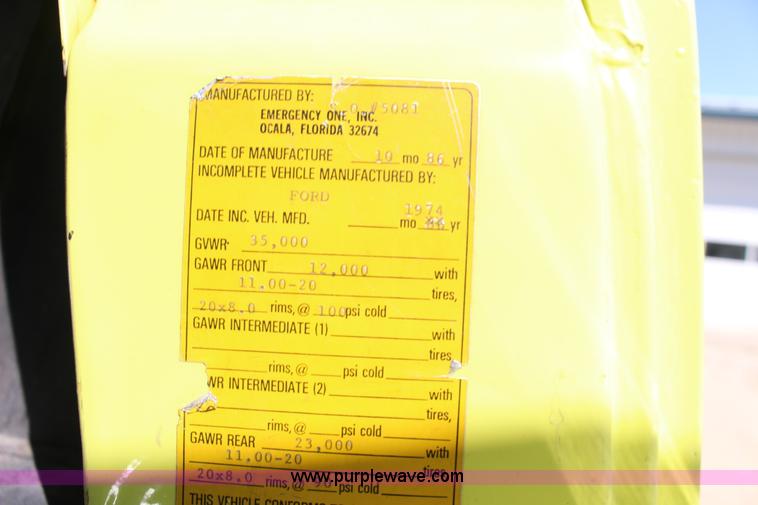 image for item K1177 1974 Ford 8000 ladder fire truck