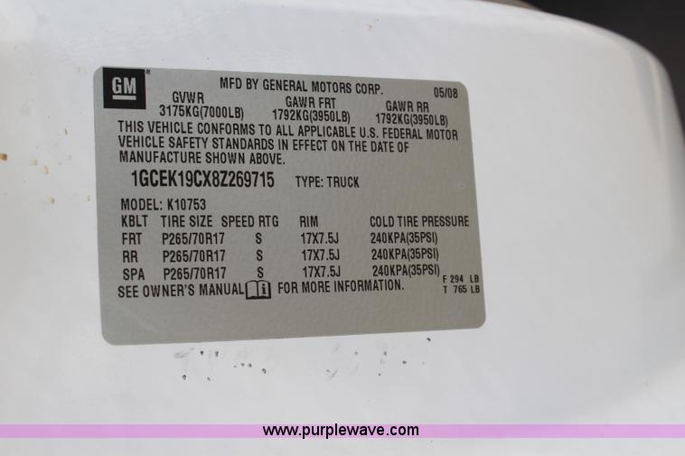 image for item L2313 2008 Chevrolet Silverado 1500 Ext. Cab pickup truck