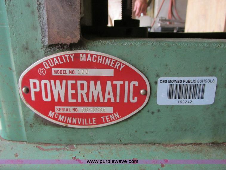 image for item R9097 Powermatic 100 wood planer