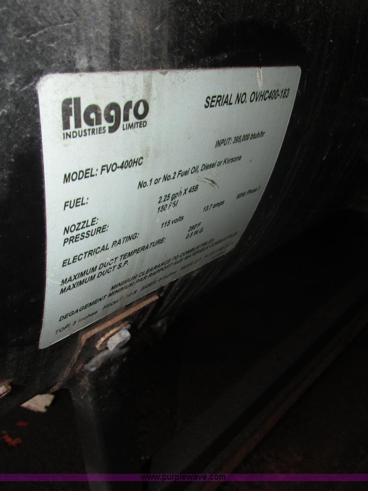image for item H1139 2009 Flagro FV0-1000TR indirect fired heater