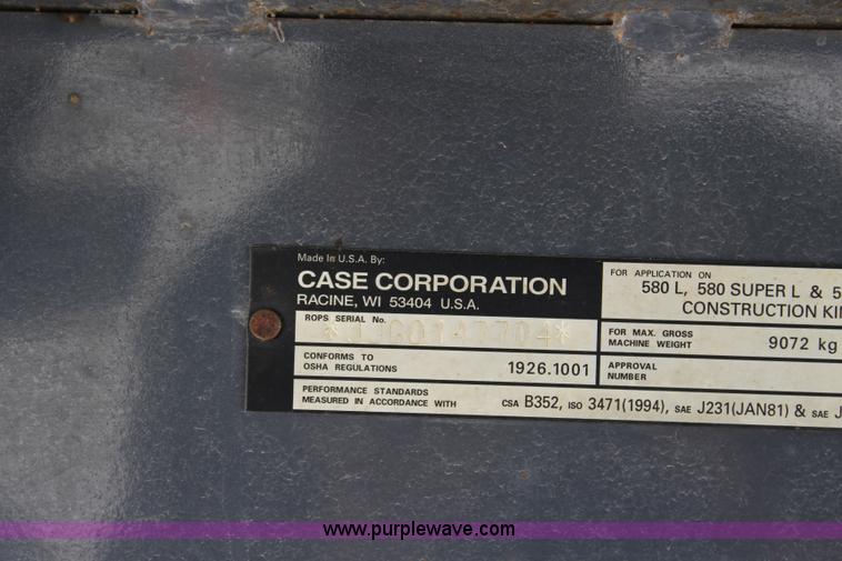 image for item J3721 1998 Case 580L backhoe
