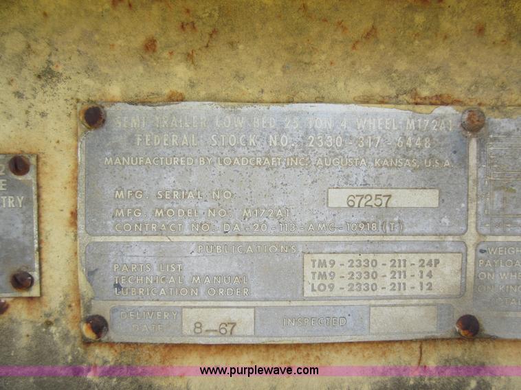 image for item J8707 1967 Load Craft equipment trailer