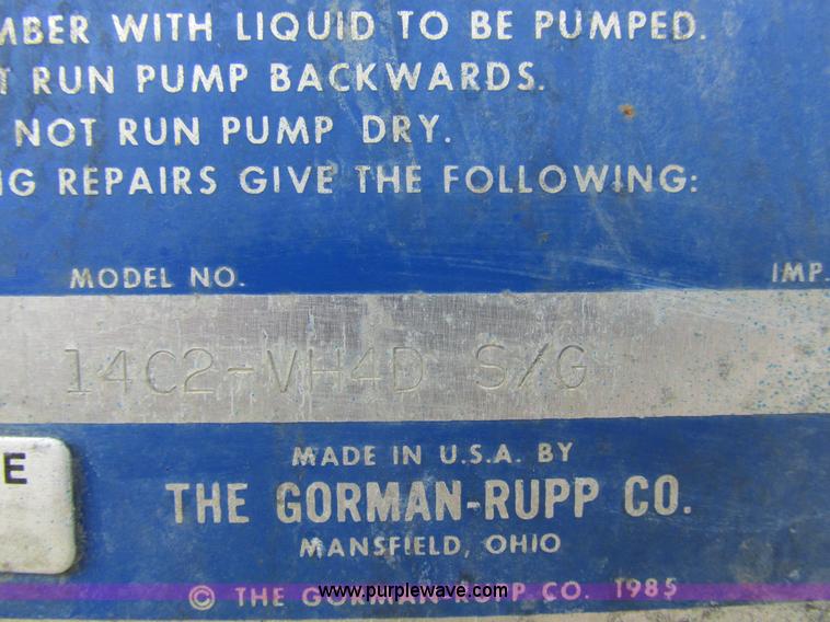 image for item K2193 Gorman Rupp 14C2-VH4D pump
