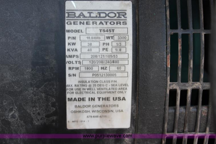 image for item L2287 Baldor TS45T generator
