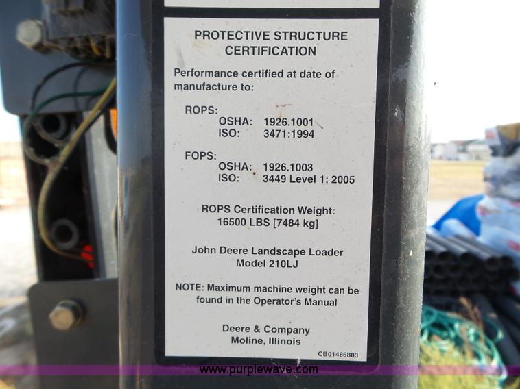 image for item L5111 2010 John Deere 210LJ landscape loader