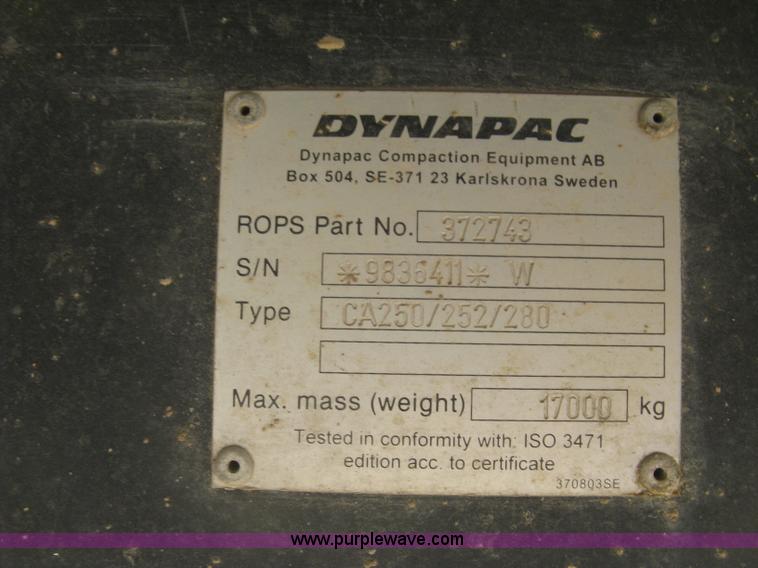 image for item L6327 Dynapac CA250PD single drum compactor