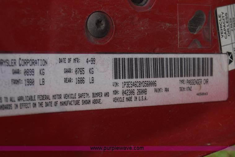 image for item J8026 2000 Plymouth Neon