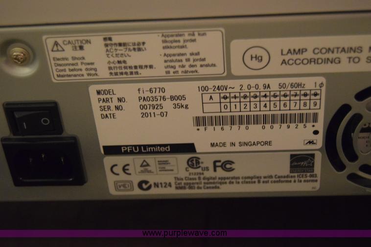 image for item BL9870 Fijitsu FI-6770 image scanner