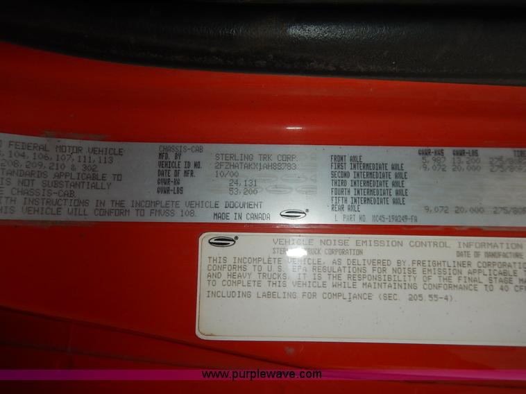 image for item K1664 2001 Sterling LP7500 dump truck