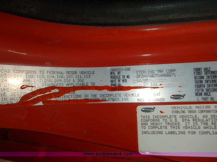 image for item K1678 2001 Sterling LT7500 dump truck