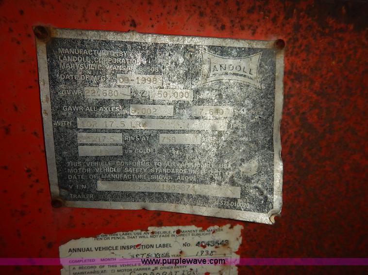 image for item K1683 1998 Landoll 345B tilt deck trailer