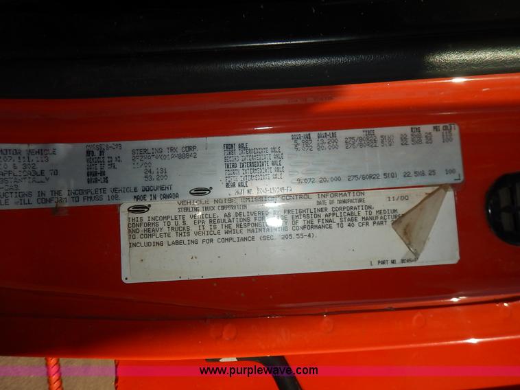 image for item K1707 2001 Sterling LT7501 dump truck