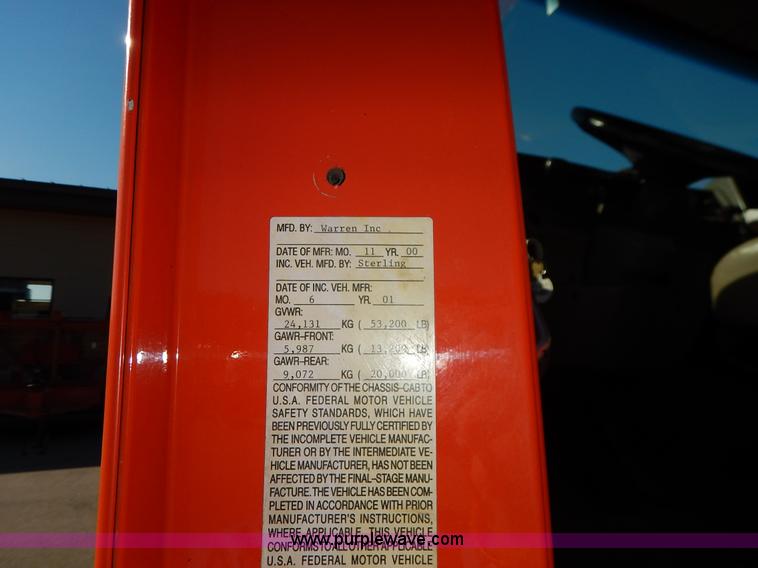 image for item K1707 2001 Sterling LT7501 dump truck