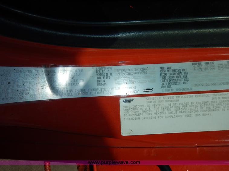 image for item K1710 2001 Sterling LT7501 dump truck