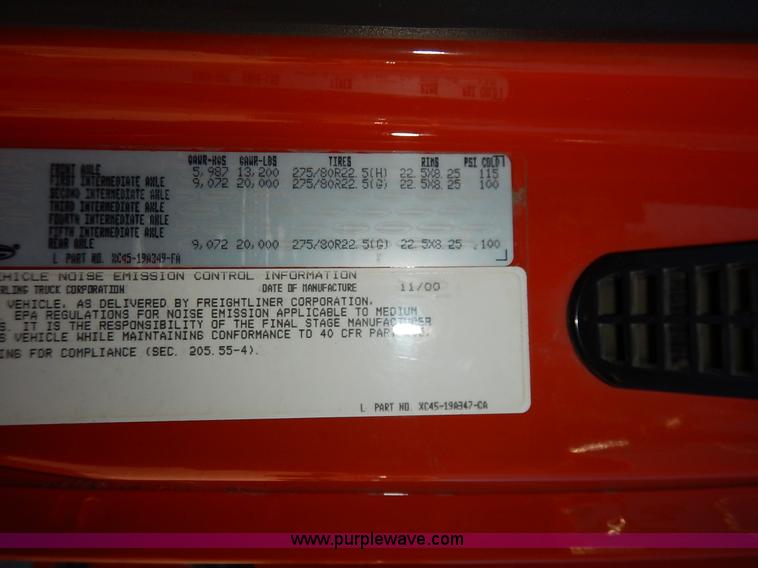 image for item K1713 2001 Sterling LT7501 dump truck