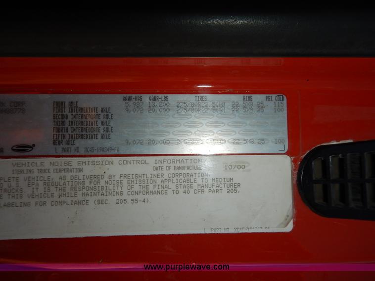 image for item K1714 2001 Sterling LT7501 dump truck