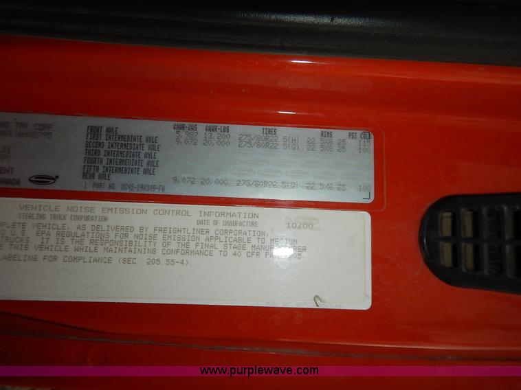 image for item K1728 2001 Sterling LT7501 dump truck