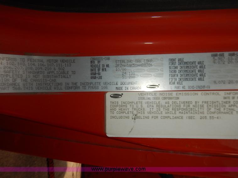 image for item K1734 2001 Sterling LT7500 dump truck