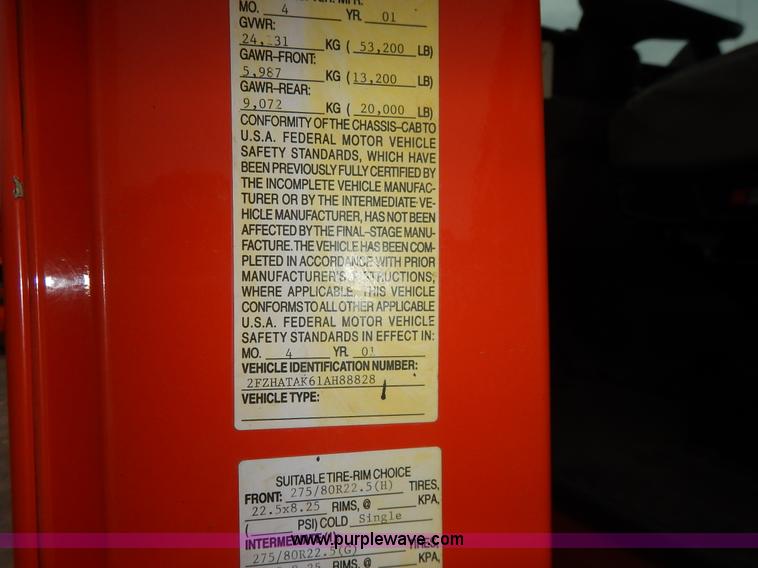 image for item K1736 2001 Sterling LT7500 dump truck