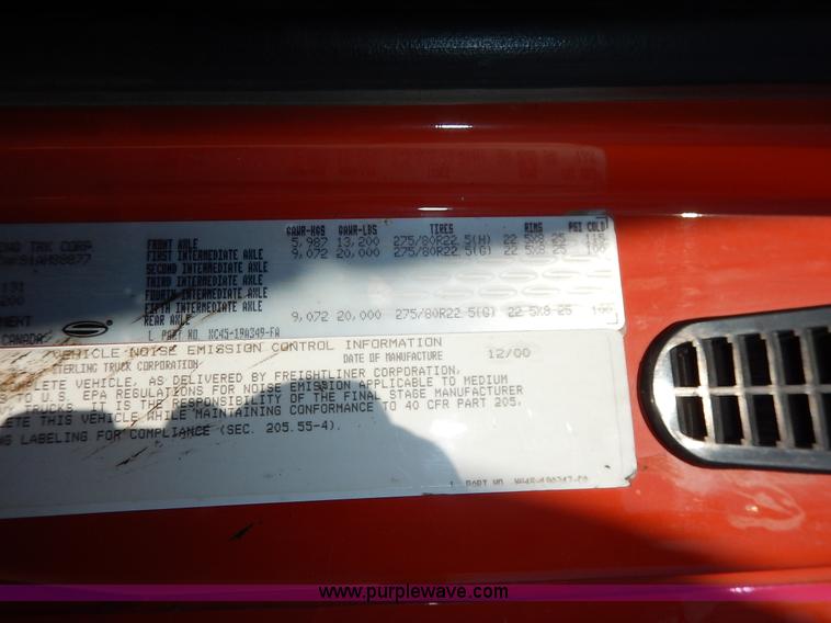 image for item L2304 2001 Sterling LT7500 dump truck