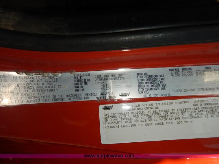 image for item L2305 2001 Sterling LT7500 dump truck