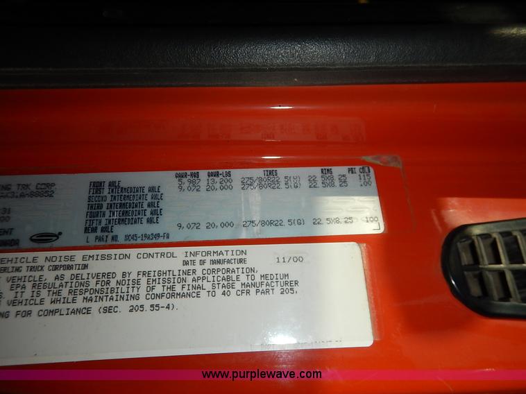 image for item L2306 2001 Sterling LT7500 dump truck