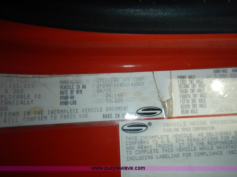 image for item L2310 2005 Sterling LT7500 dump truck