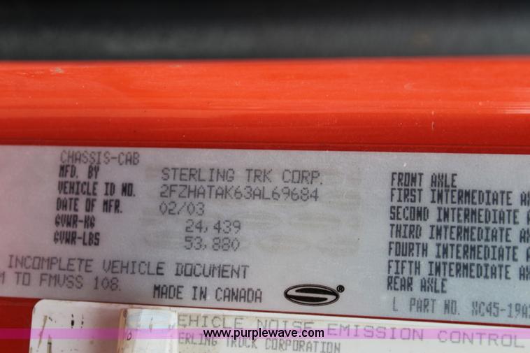 image for item L2499 2003 Sterling LT7500 dump truck