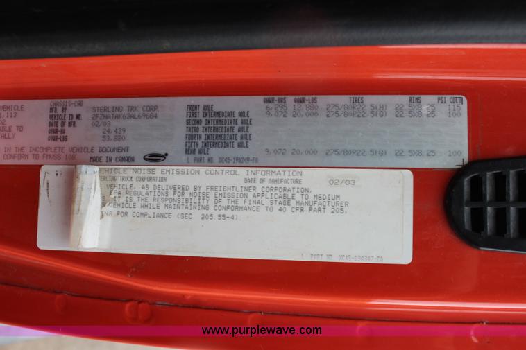 image for item L2499 2003 Sterling LT7500 dump truck