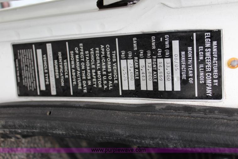 image for item J3711 2006 Sterling truck with Elgin Whirlwind MV vacuum air sweeper