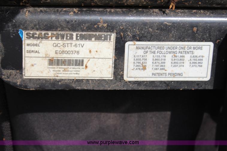 image for item J3719 2010 Scag Turf Tiger ZTR lawn mower