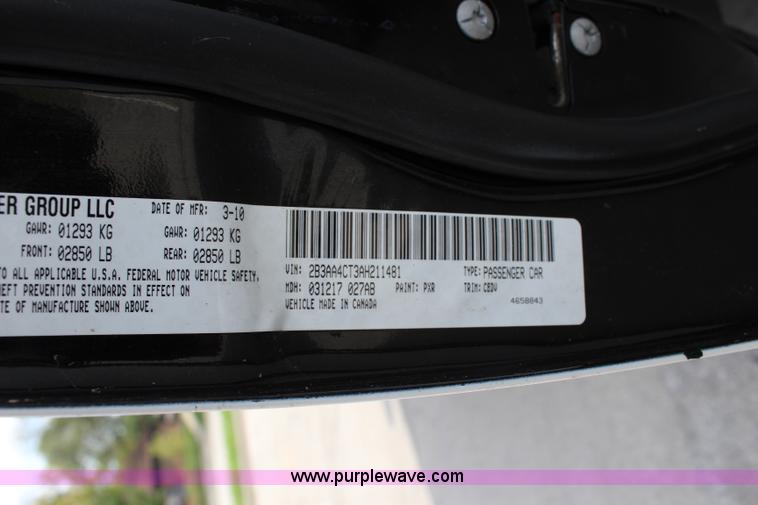 image for item J3742 2010 Dodge Charger