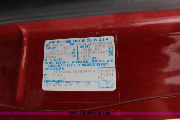 image for item K1194 1986 Ford F250 XLT SuperCab fire truck