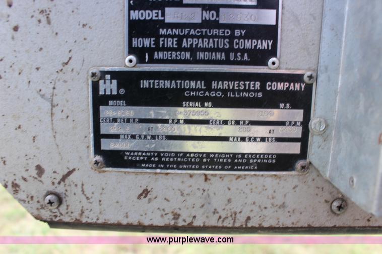 image for item K1196 1970 Howe fire truck