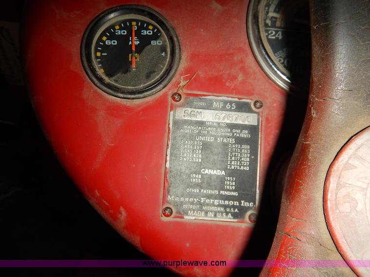 image for item K1684 Massey-Ferguson 65 tractor