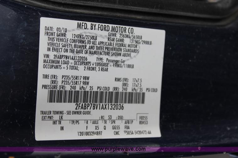 image for item L2344 2010 Ford Crown Victoria Police Interceptor