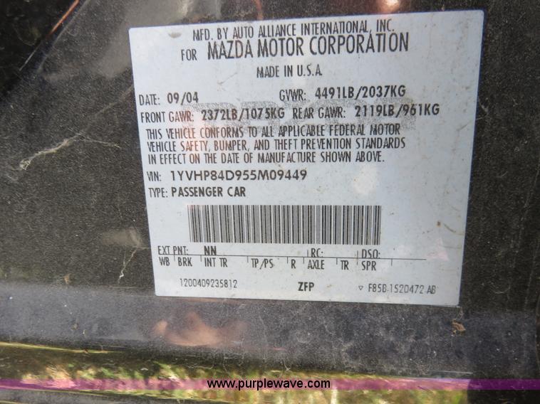 image for item L2452 2005 Mazda 6S