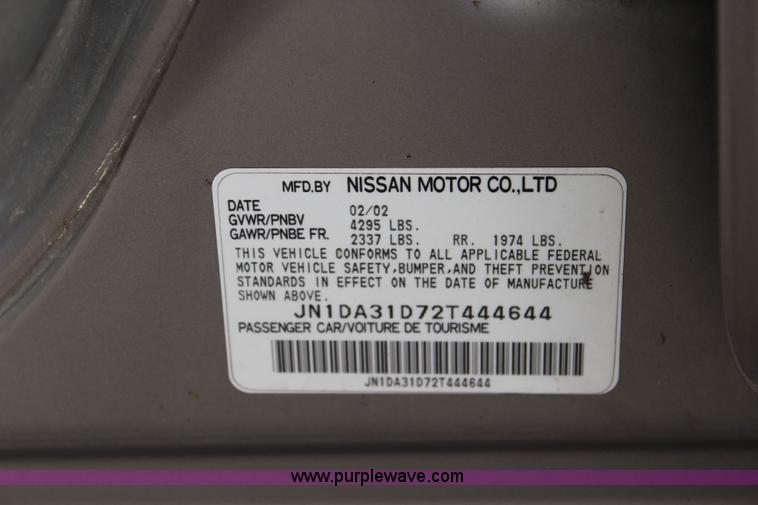 image for item L2471 2002 Nissan Maxima SE