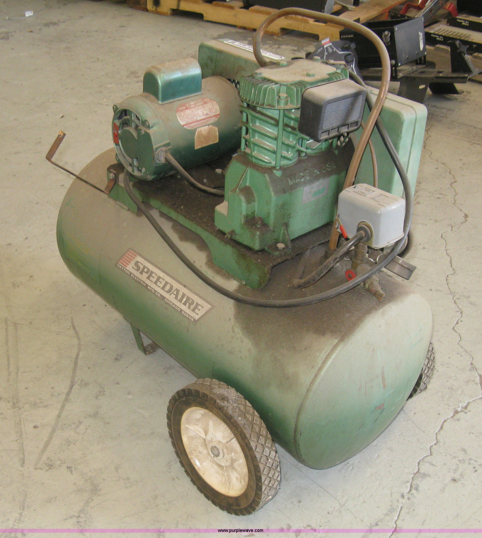 Speedaire air compressor in Wichita, KS Item BR9620 sold Purple Wave