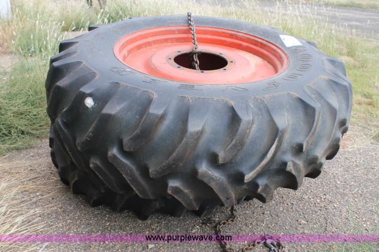 image for item J1434 (2) 20.8-38 tires and wheels