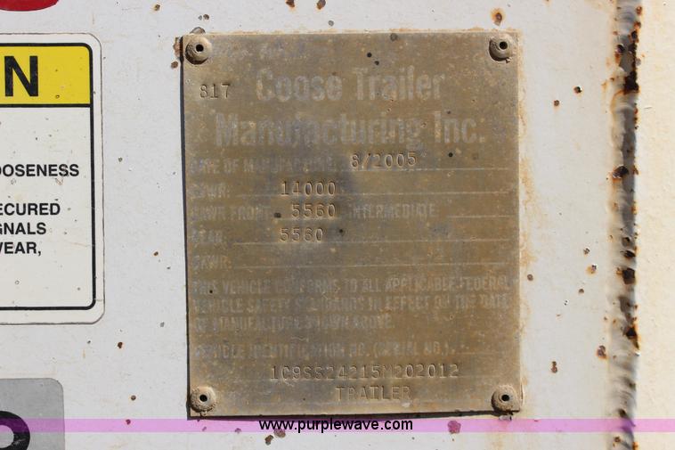 image for item K1200 2005 Coose livestock trailer