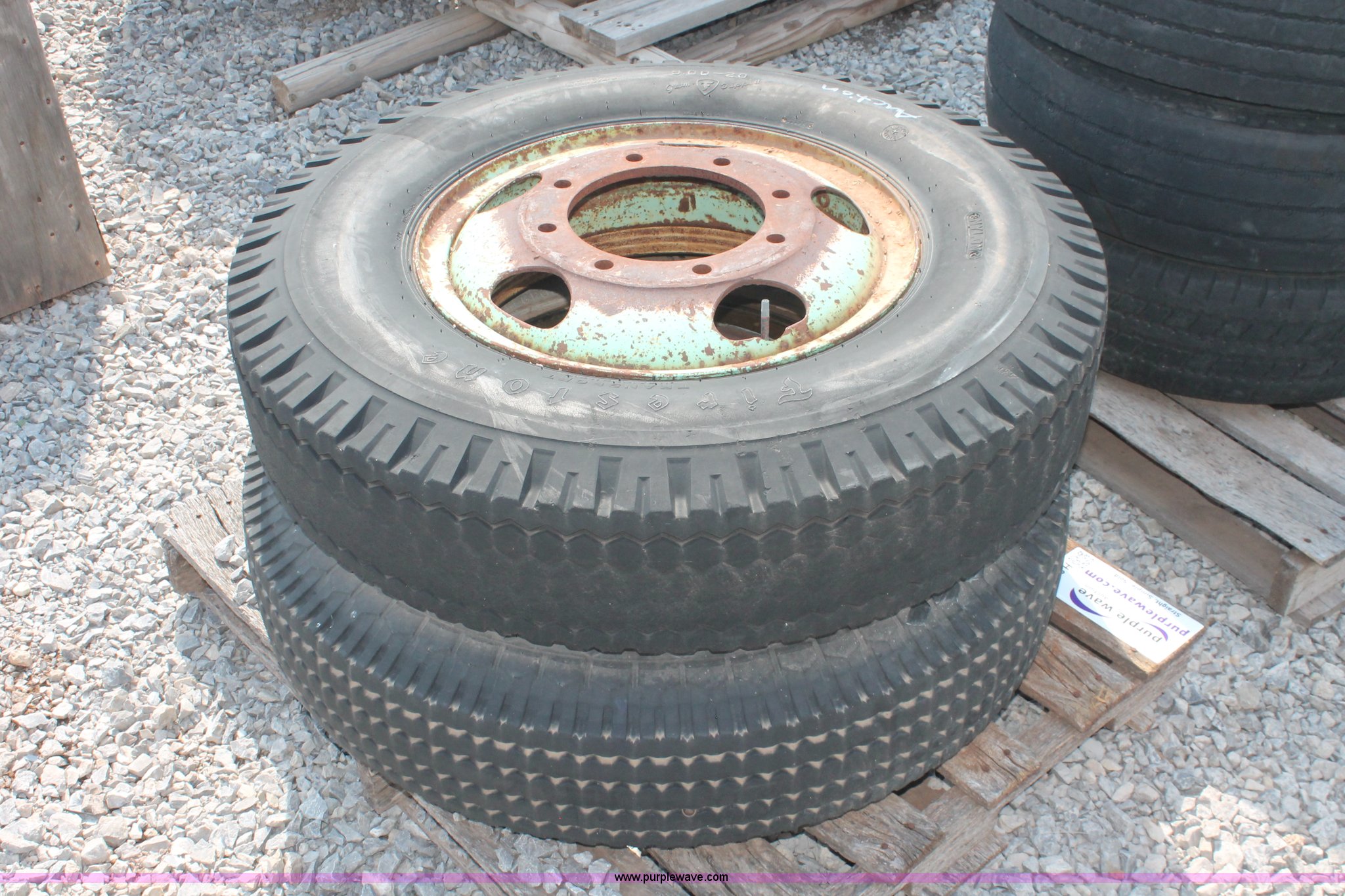 (2) 9.0020 tires and wheels in Clinton, OK Item H8101 sold Purple Wave