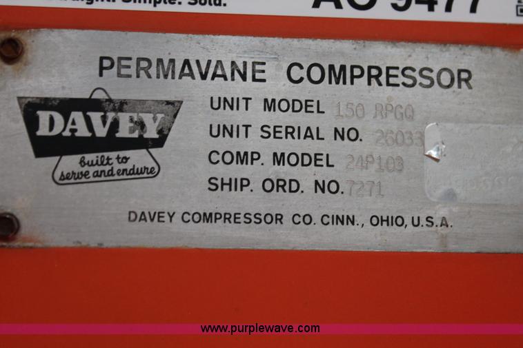 image for item AO9477 Davey 150 air compressor