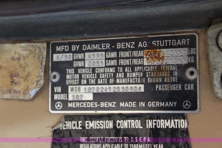 image for item BB9264 1980 Mercedes Benz 450SLC