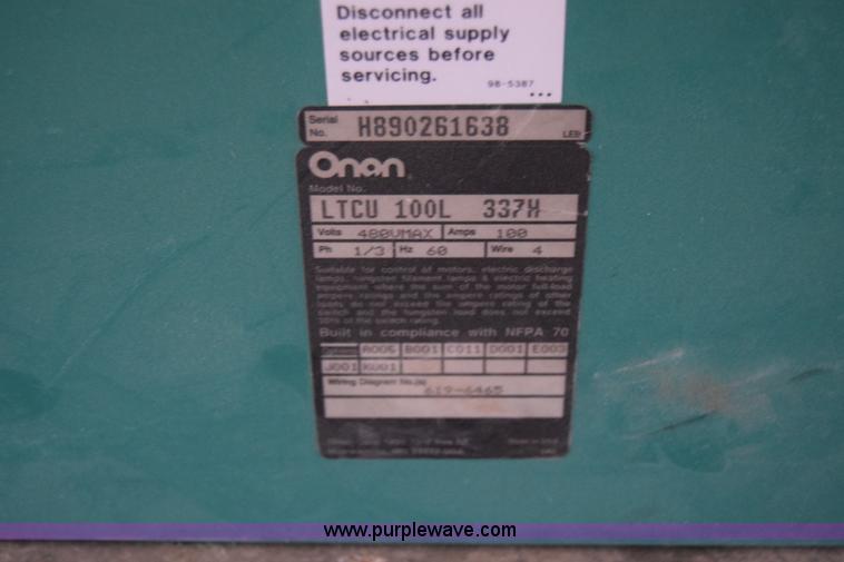 image for item BL9836 Onan generator