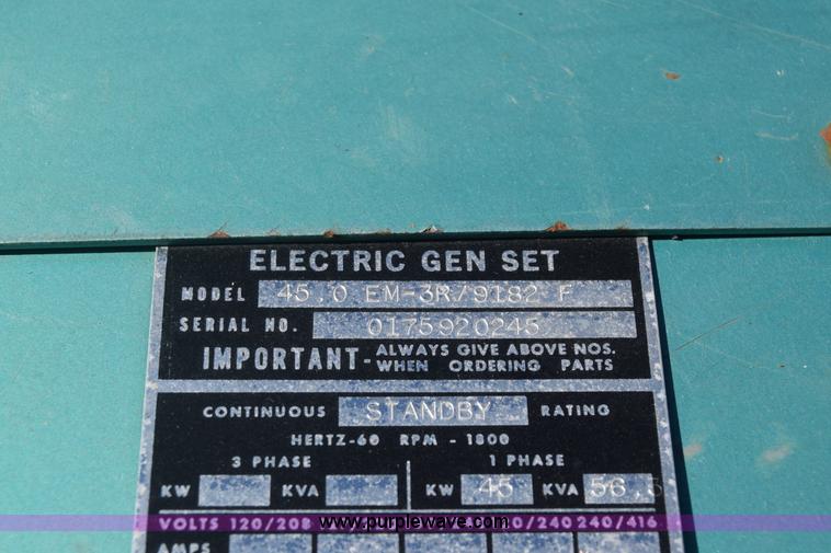 image for item BL9837 Onan 35EK generator